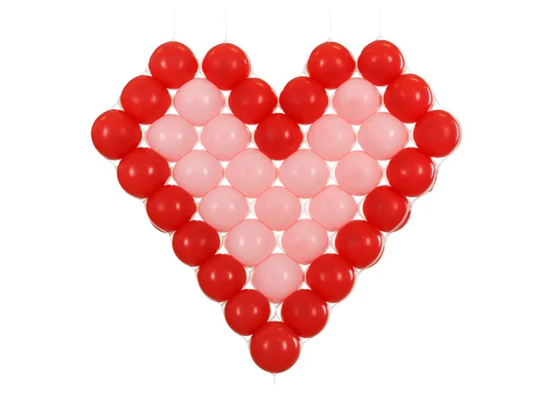 Witte Hartvormig Ballon Frame (63x58cm)
