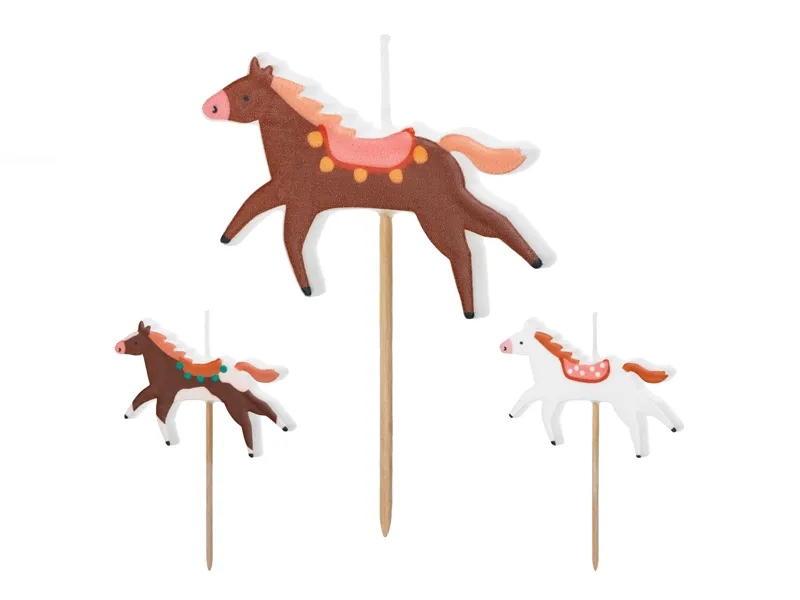 Taartkaarsjes paarden Beautiful Horses (3st)