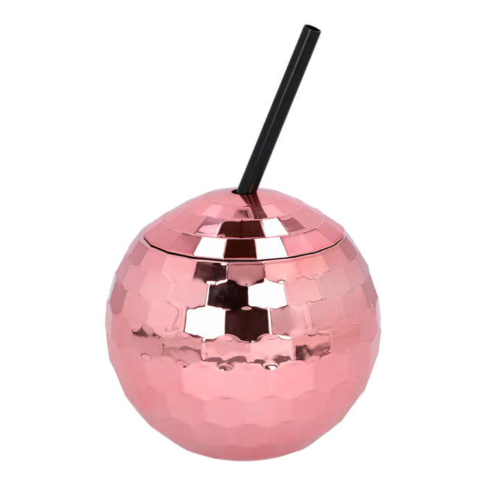 Beker Discobal Met Rietje Roségoud