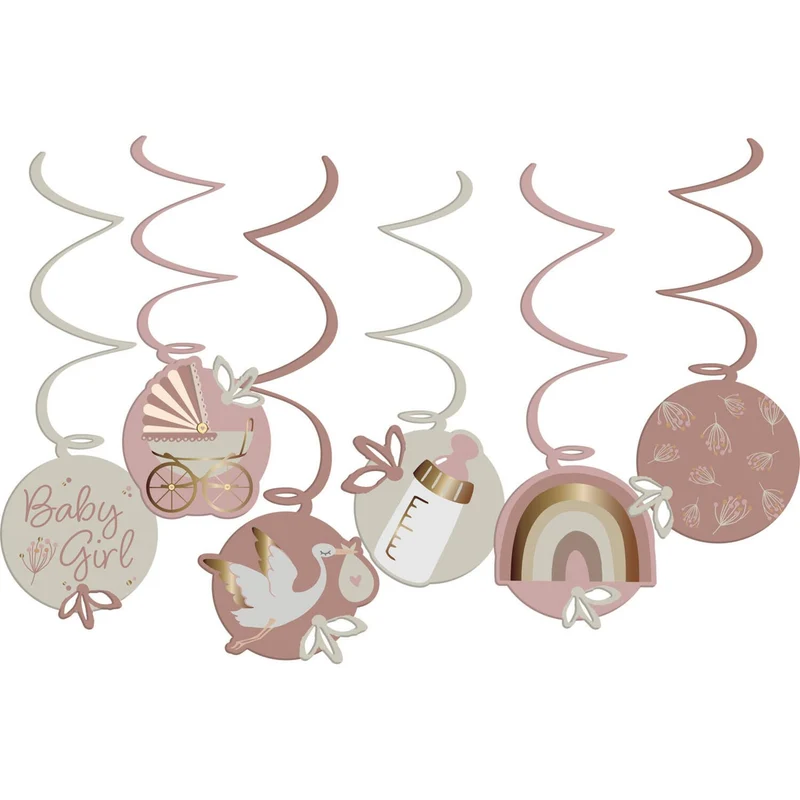 Hangdecoratie Blooming Baby Girl (6st)