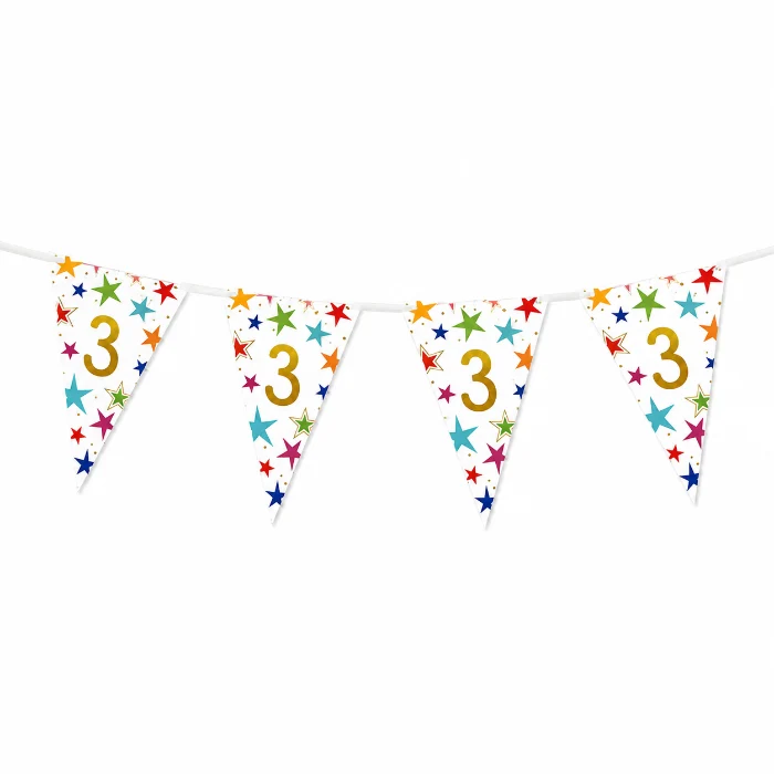 Vlaggenlijn Sterren 3 jaar - 6m (15 vlaggen)