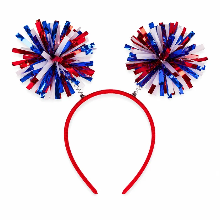 Diadeem folie pompom rood/wit/blauw