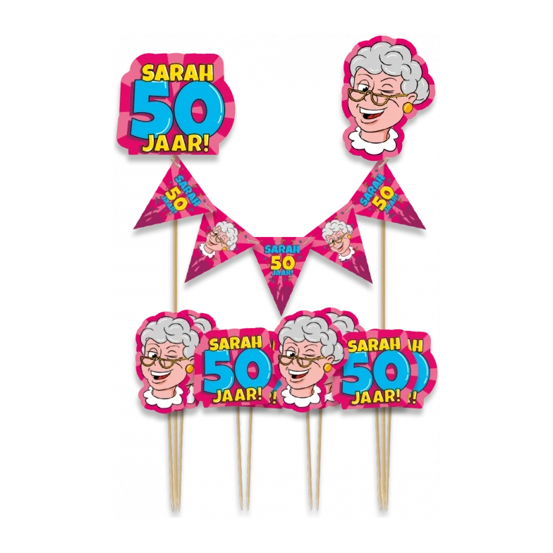 Taart decoratie Sarah Cartoon