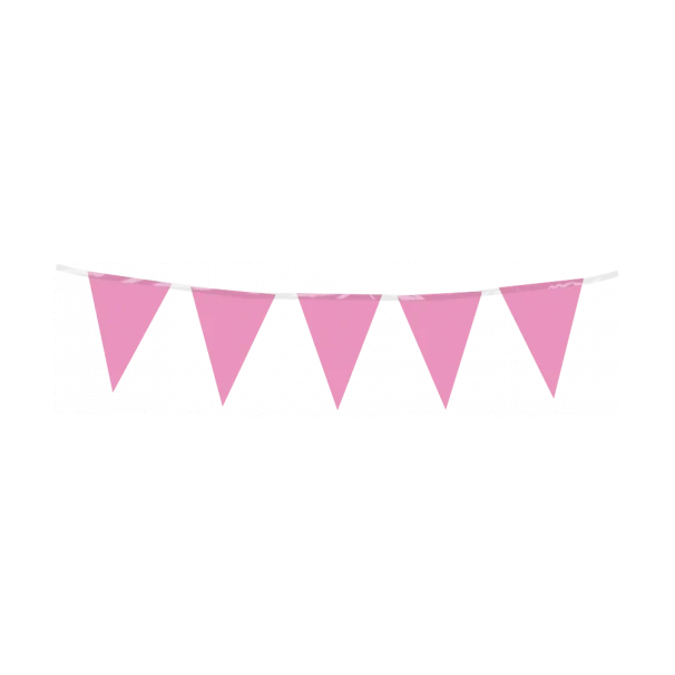 Mini vlaggenlijn roze 3m