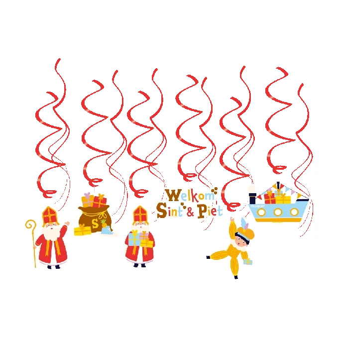 Swirl decoraties - Sinterklaas - 6 stuks