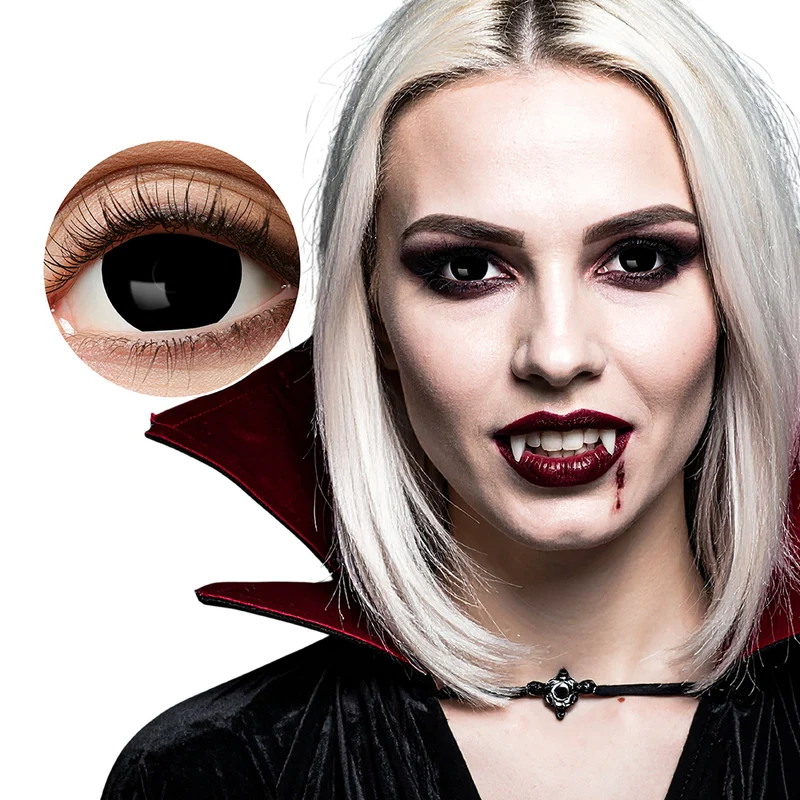 Mini sclera Night contactlenzen zwart Halloween
