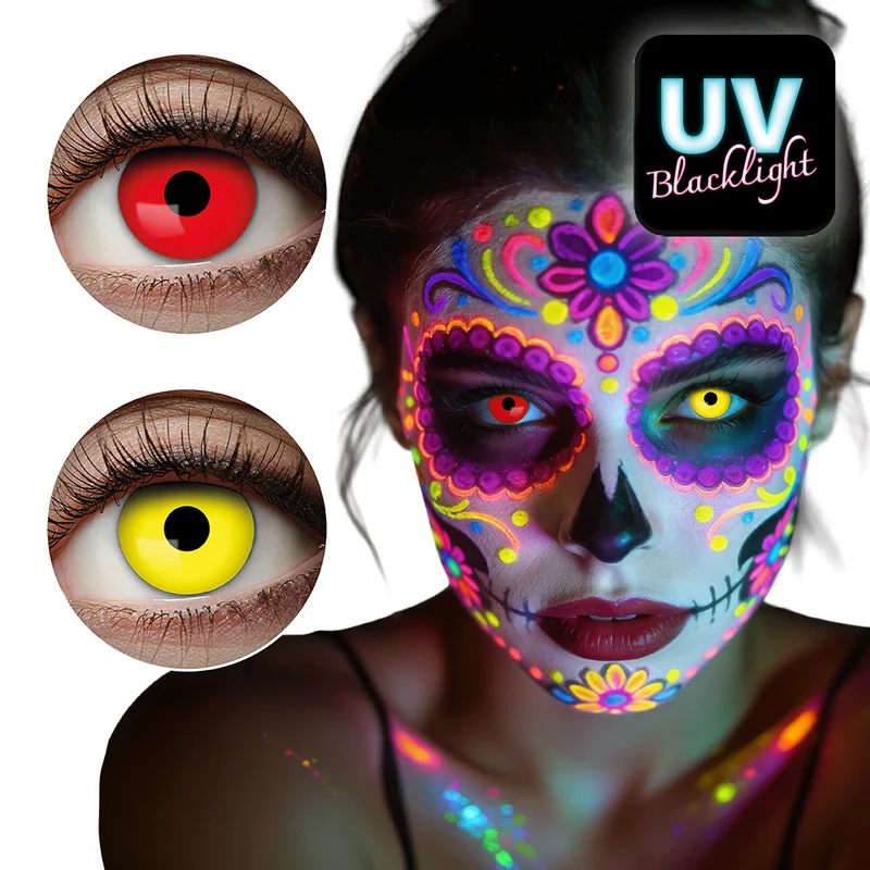 UV Burst contactlenzen rood geel Neon Festival