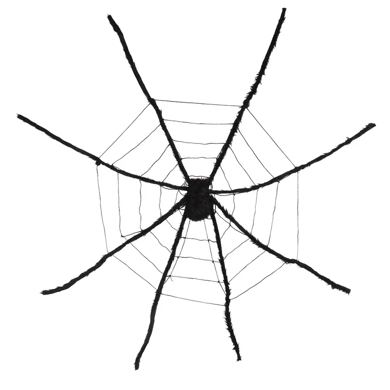 Spinnenweb XL met grote spin 200 cm Halloween