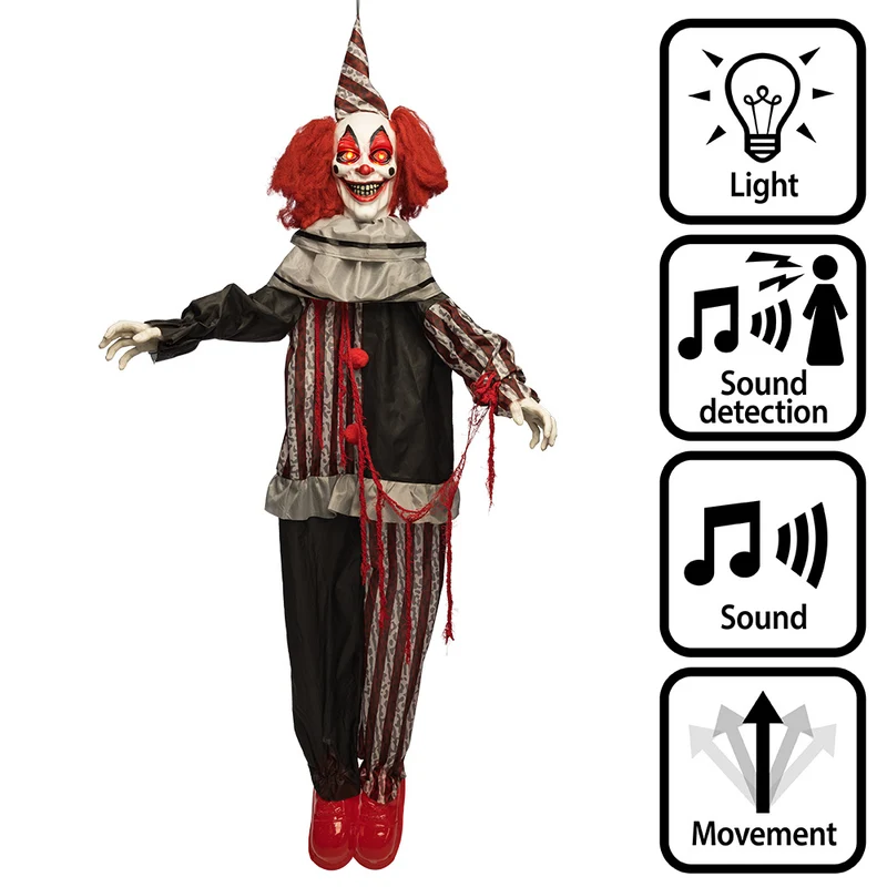 Hangdecoratie clown Mad giggles 175 cm Halloween