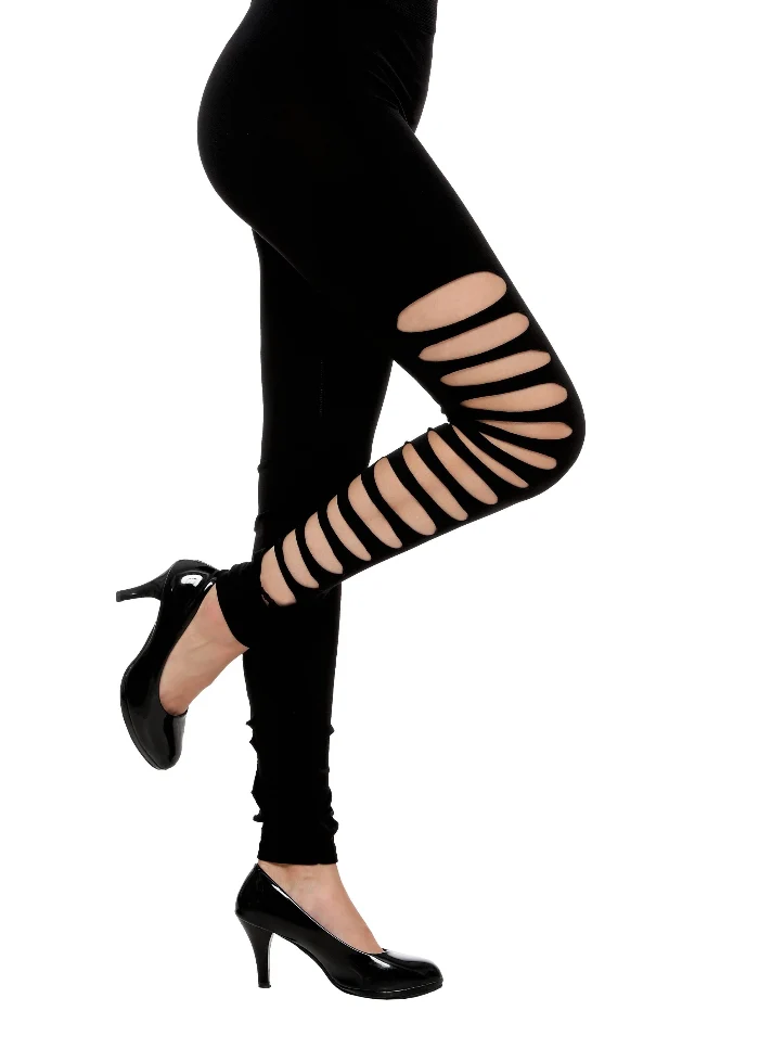 Legging gaten zwart - one size