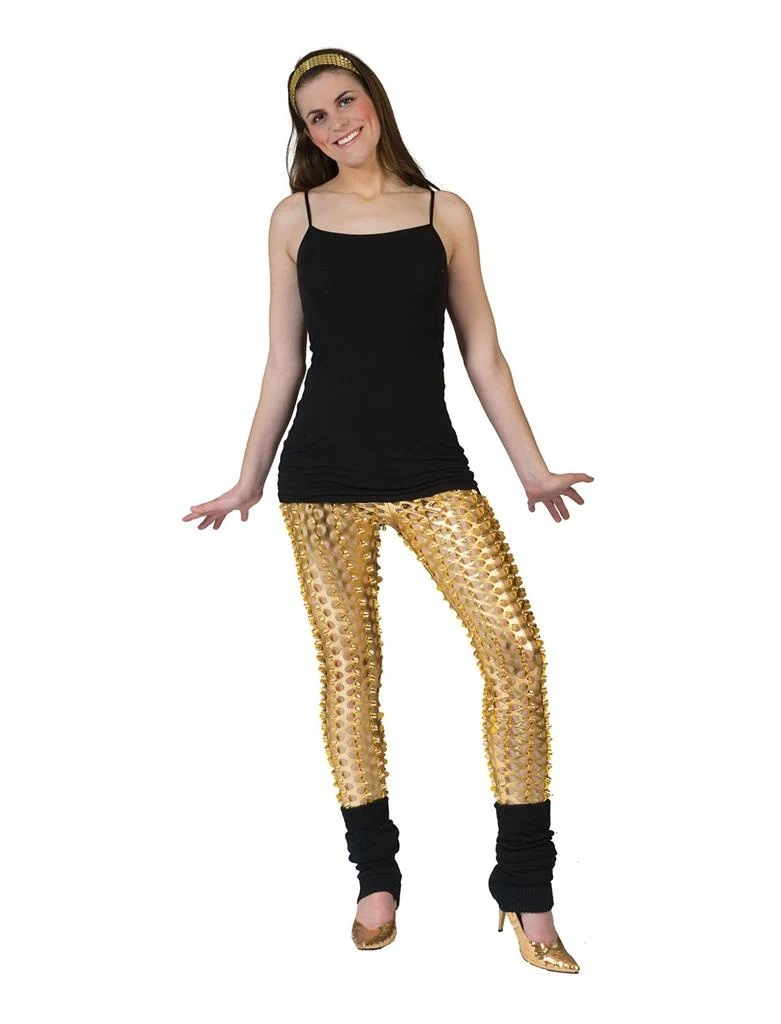 Legging Met Gaten Goud