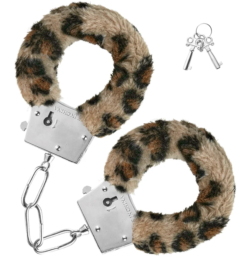 Pluche handboeien luipaard