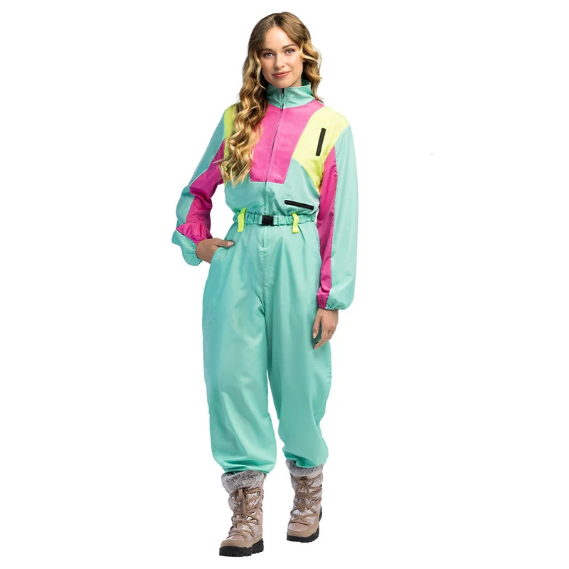 Skipak Snow Blizzard Babe - Groen Retro Skipak Dames | Jaren 80 Foute Kleding