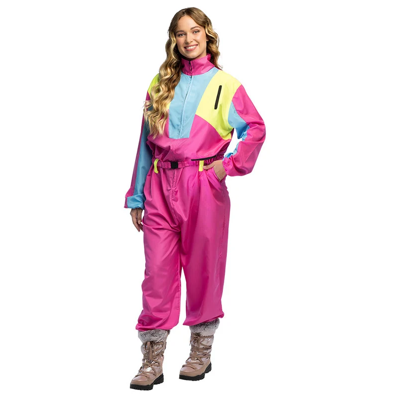 Skipak Snow Glow Babe - Roze Retro Skipak Dames | Jaren 80 Foute Kleding