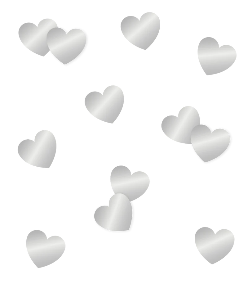 Tafelconfetti Zilver Hartjes (14gr)