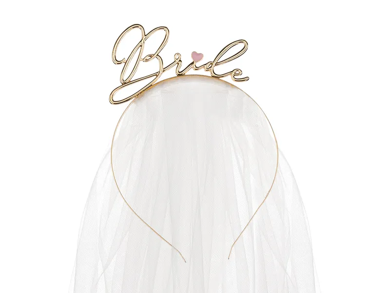 Tiara met Sluier Bride Goud