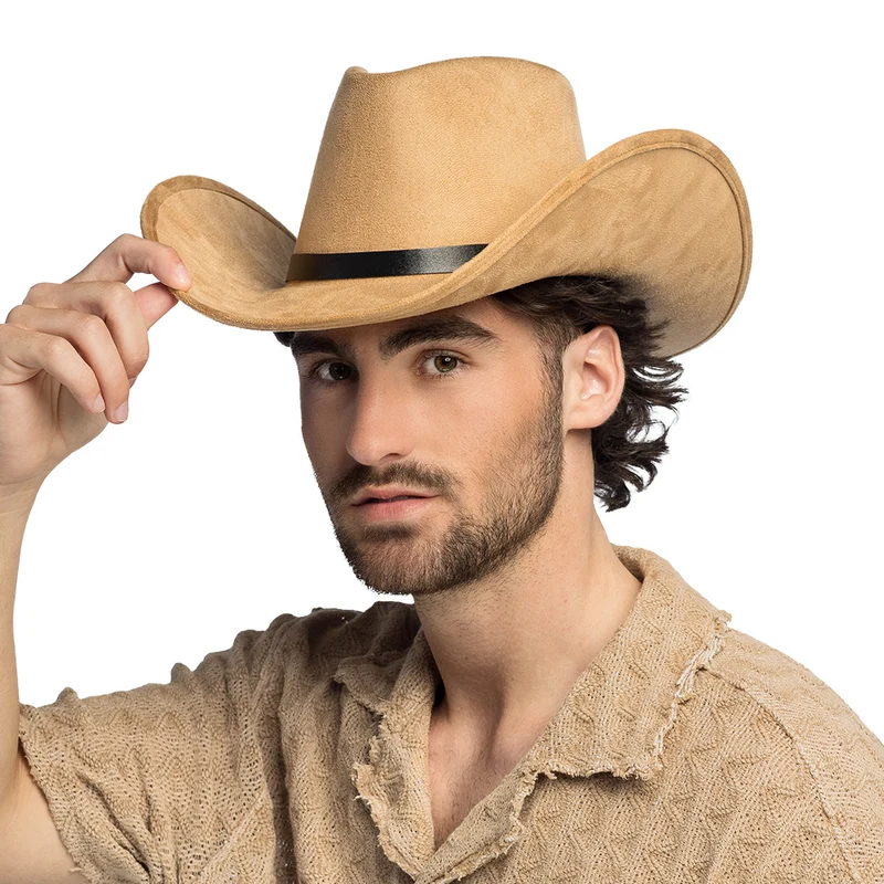 Hoed cowboy Bronco beige
