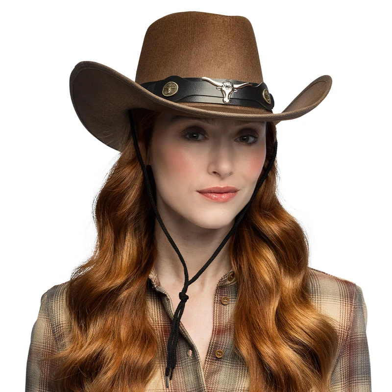 Hoed cowboy Wyatt bruin