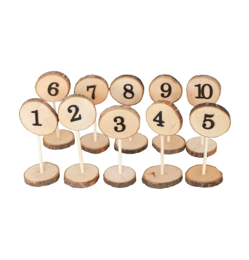 Houten Tafelmarkers Boomstam (10st)