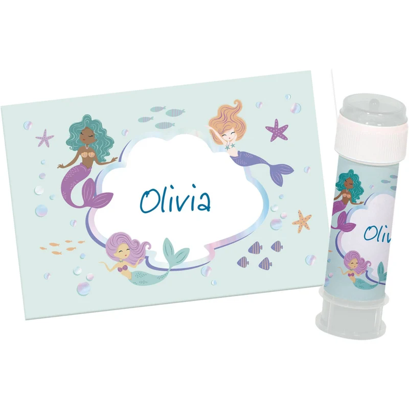 Bellenblaas Stickers Zeemeermin Magic (6st)