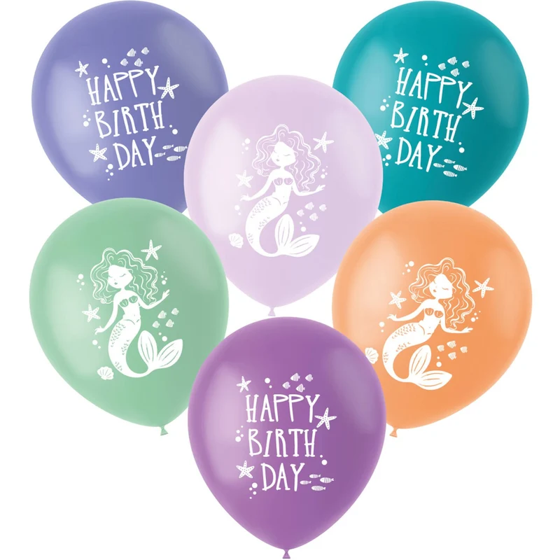 Zeemeermin Magic Happy Birthday Ballonnen (6st)