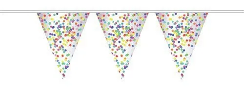 Doorzichtige Vlaggenlijn Confetti (10m)