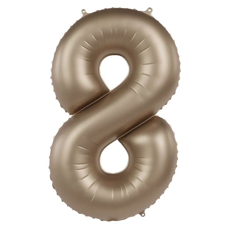 Folieballon Cijfer 8 - Starlight Gold - 86 cm