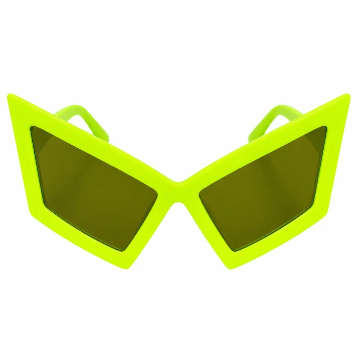 Partybril vlinder neon geel