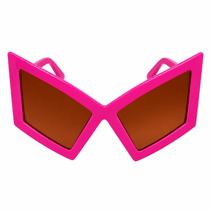 Partybril vlinder neon roze