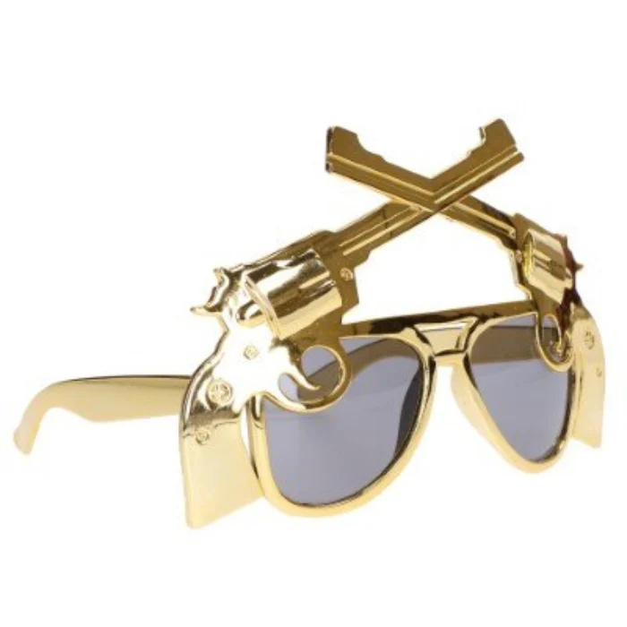 Partybril revolver goud