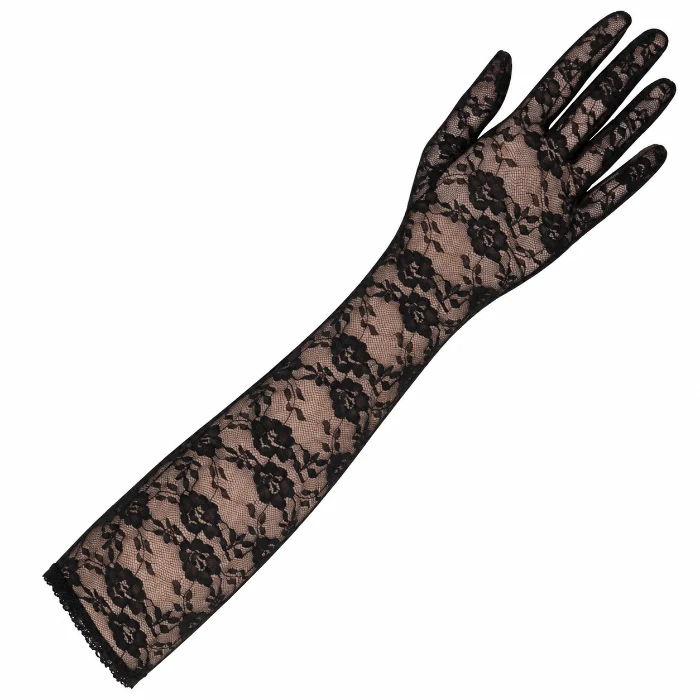Handschoenen lang kant zwart