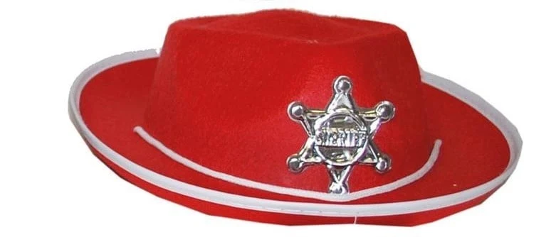 Sheriff Hoed Kind Rood (50cm)