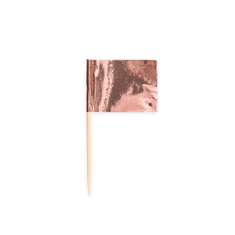 50 vlaggenprikkers metallic roségoud