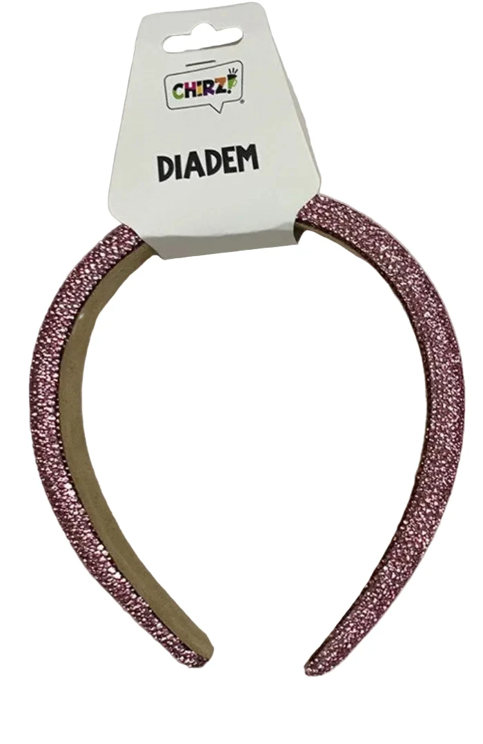 Diadeem breed glitter roze