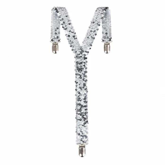 Bretels zilver pailletten