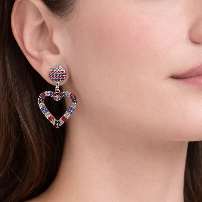 Oorbellen Hart Glitter