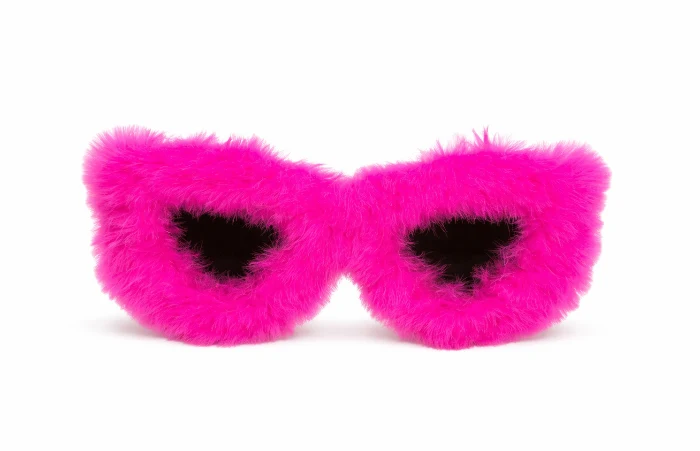 Partybril fluffy neon roze