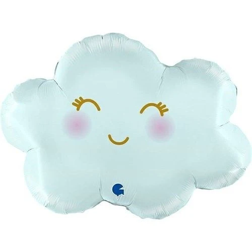 Folieballon Wolkje Satijn Pastel Blauw (61cm)