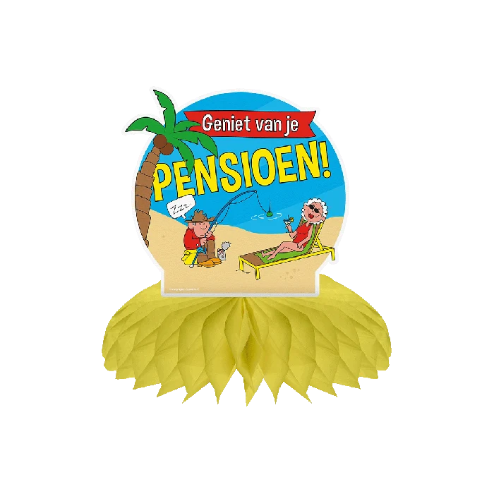 Tafeldecoratie Geniet Van Je Pensioen Geel