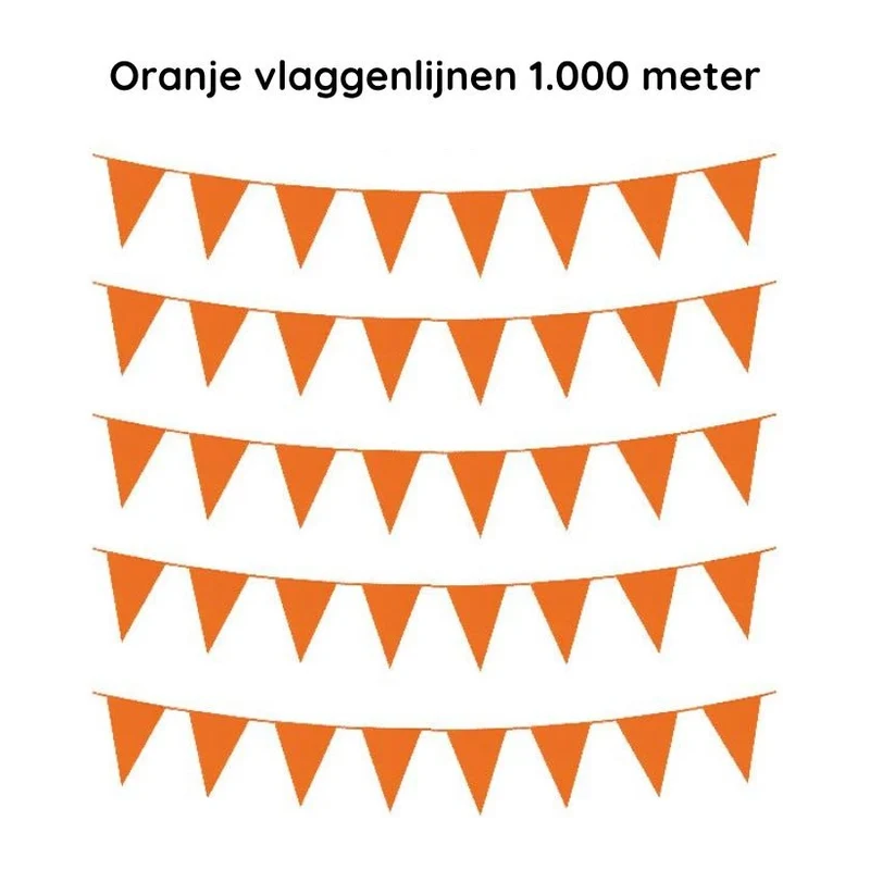 Oranje vlaggenlijnen 1.000 meter