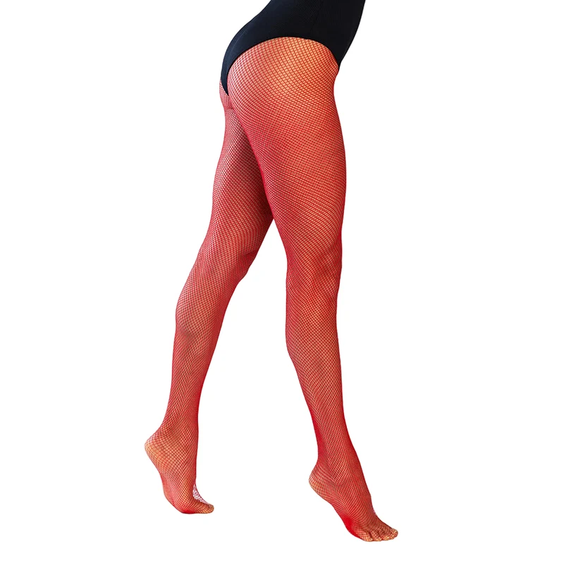 Panty visnet fijn rood