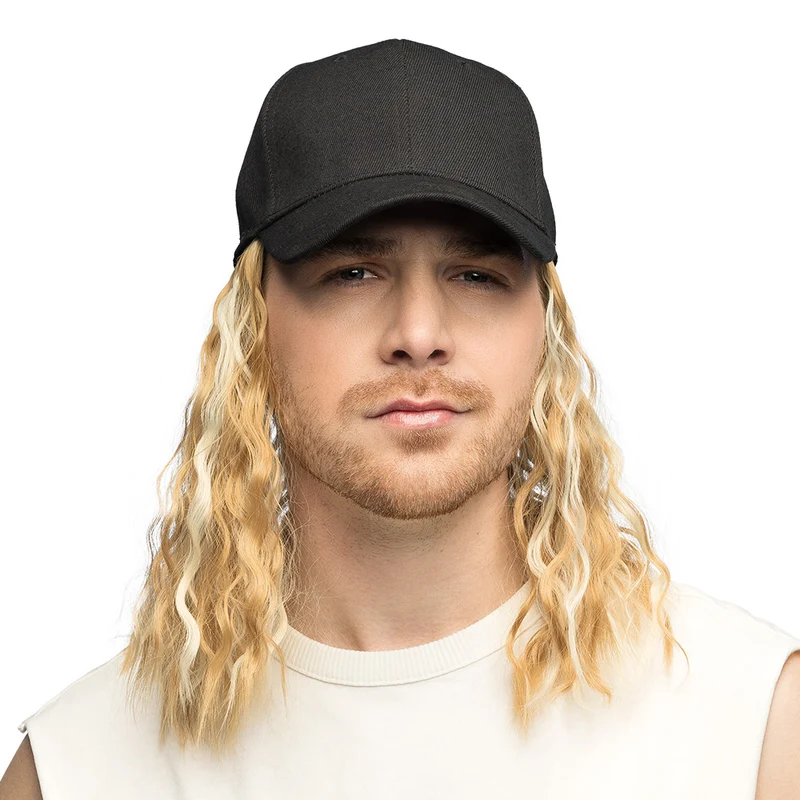 Pet Casey met pruik zwart/blond