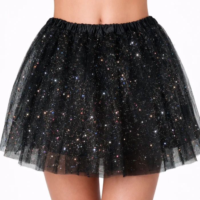 Tutu glitter zwart maat M/L