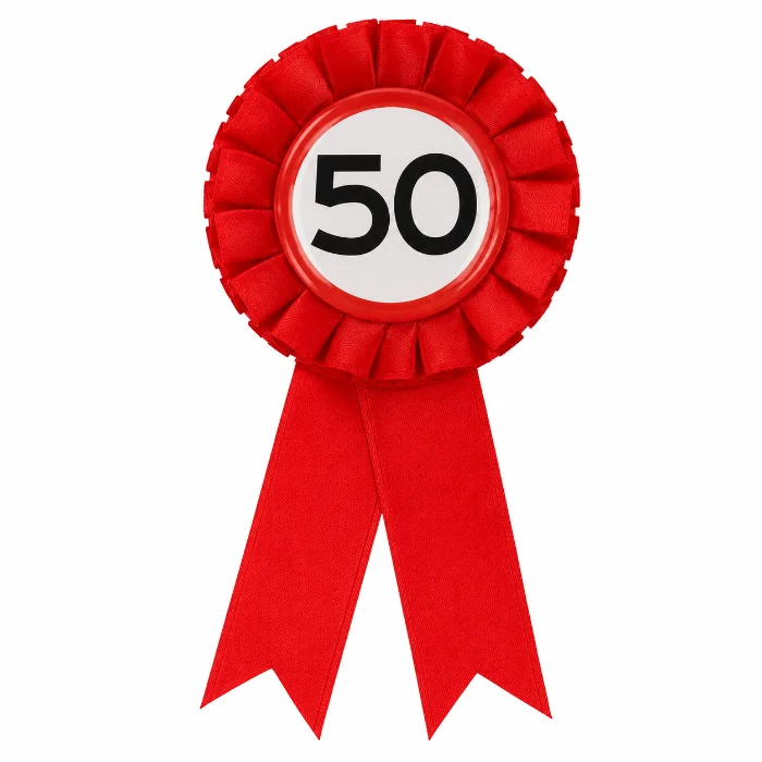 Rozet 50 jaar rood/wit