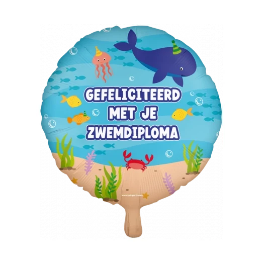 Gefeliciteerd met je Zwemdiploma Folieballon 46cm