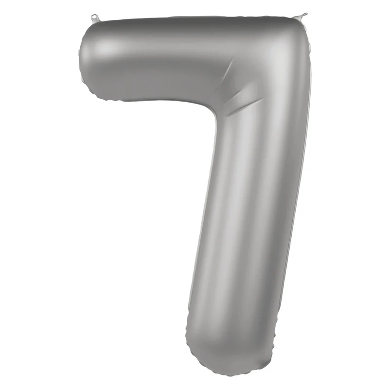 Folieballon Cijfer 7 - Moonlight Silver - 86 cm