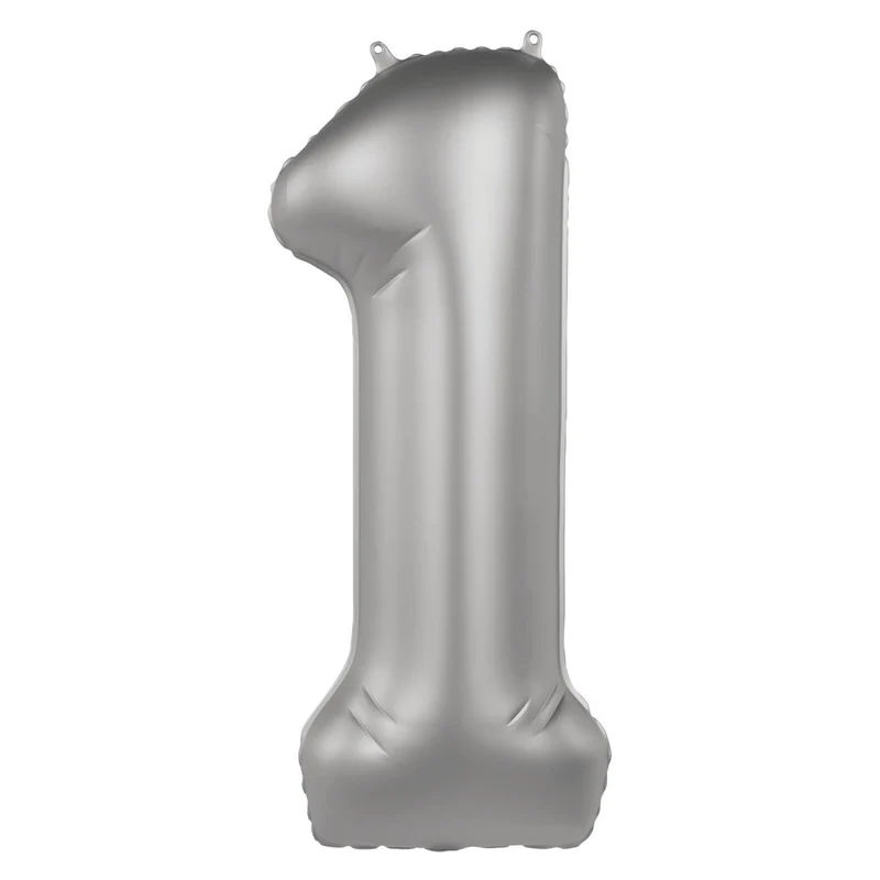 Folieballon Cijfer 1 - Moonlight Silver - 86 cm