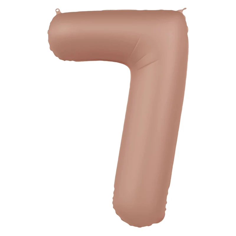Folieballon Cijfer 7 - Rose Goud Mat - 86 cm
