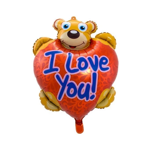 Folieballon teddybeer i love you - 57 bij 80cm