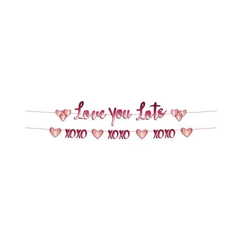 Papieren letterslinger Love You Lots en Xoxo